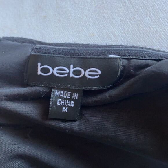 Bebe Black Sequence Dress with Side Ruffles - Picture 6 of 10